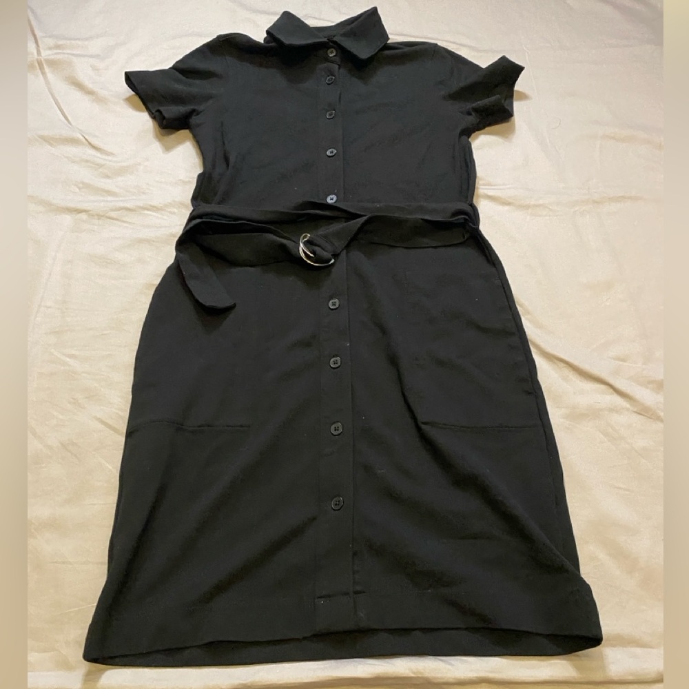 Club Monaco black button front shirt dress Size xs